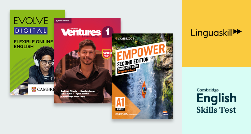 English skills test cover design.