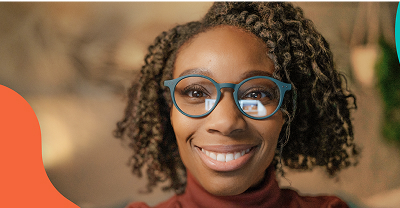 Smiling woman with glasses
